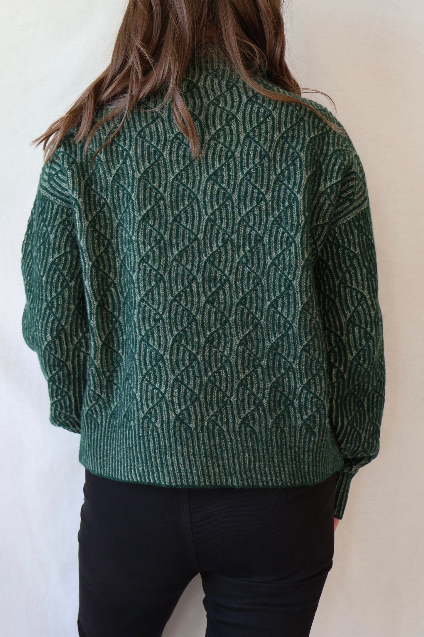 Zoya Two Tone Sweater | Dark Green