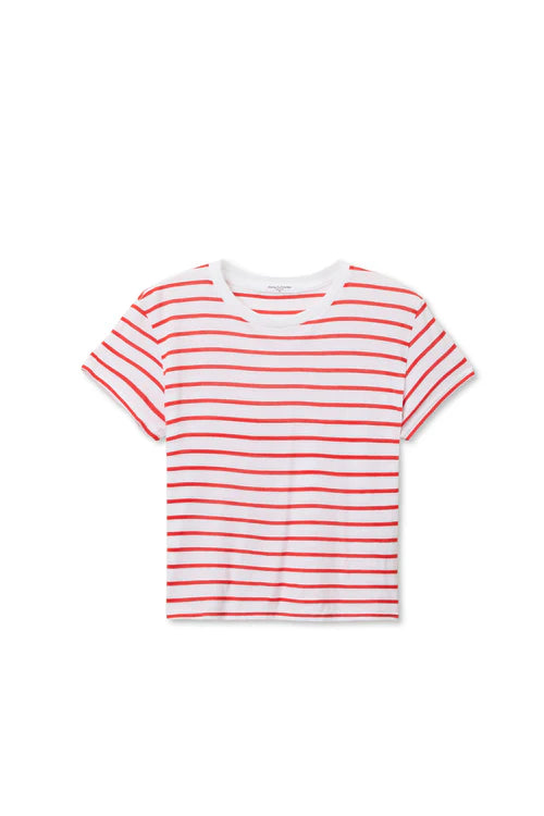 Everett Boxy Tee | Tomato Stripe