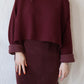 Cropped Crew Sweater | Aubergine