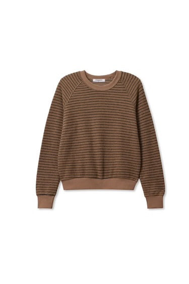 Alexi French Terry Crewneck | Mocha Stripe