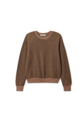 Alexi French Terry Crewneck | Mocha Stripe