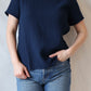Charlotte Gauze Tee | Navy