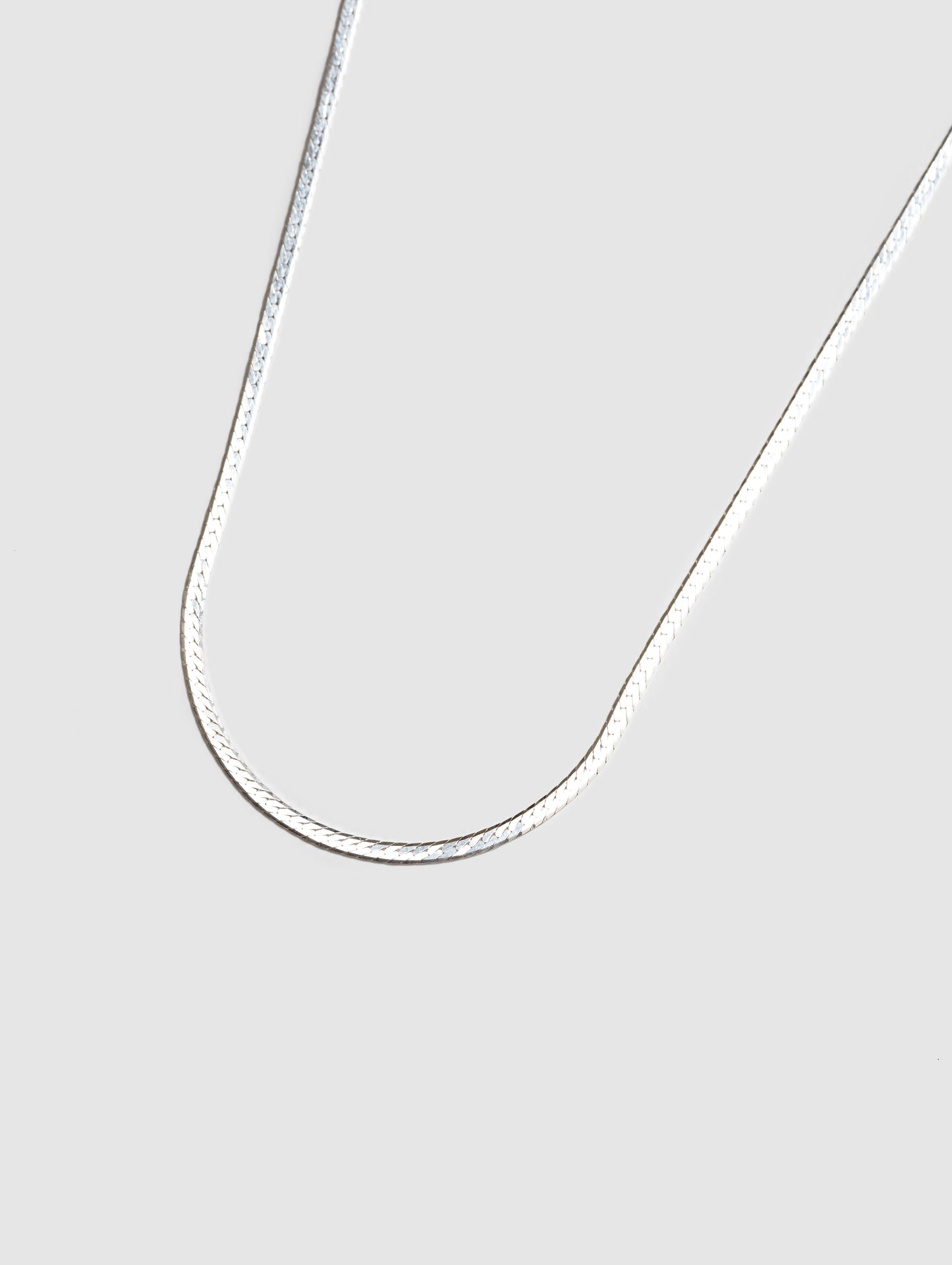 Thin Herringbone Chain | Sterling Silver