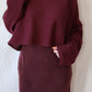 Cropped Crew Sweater | Aubergine