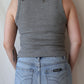 Hazel V-Neck Waffle Tank | Heather Grey