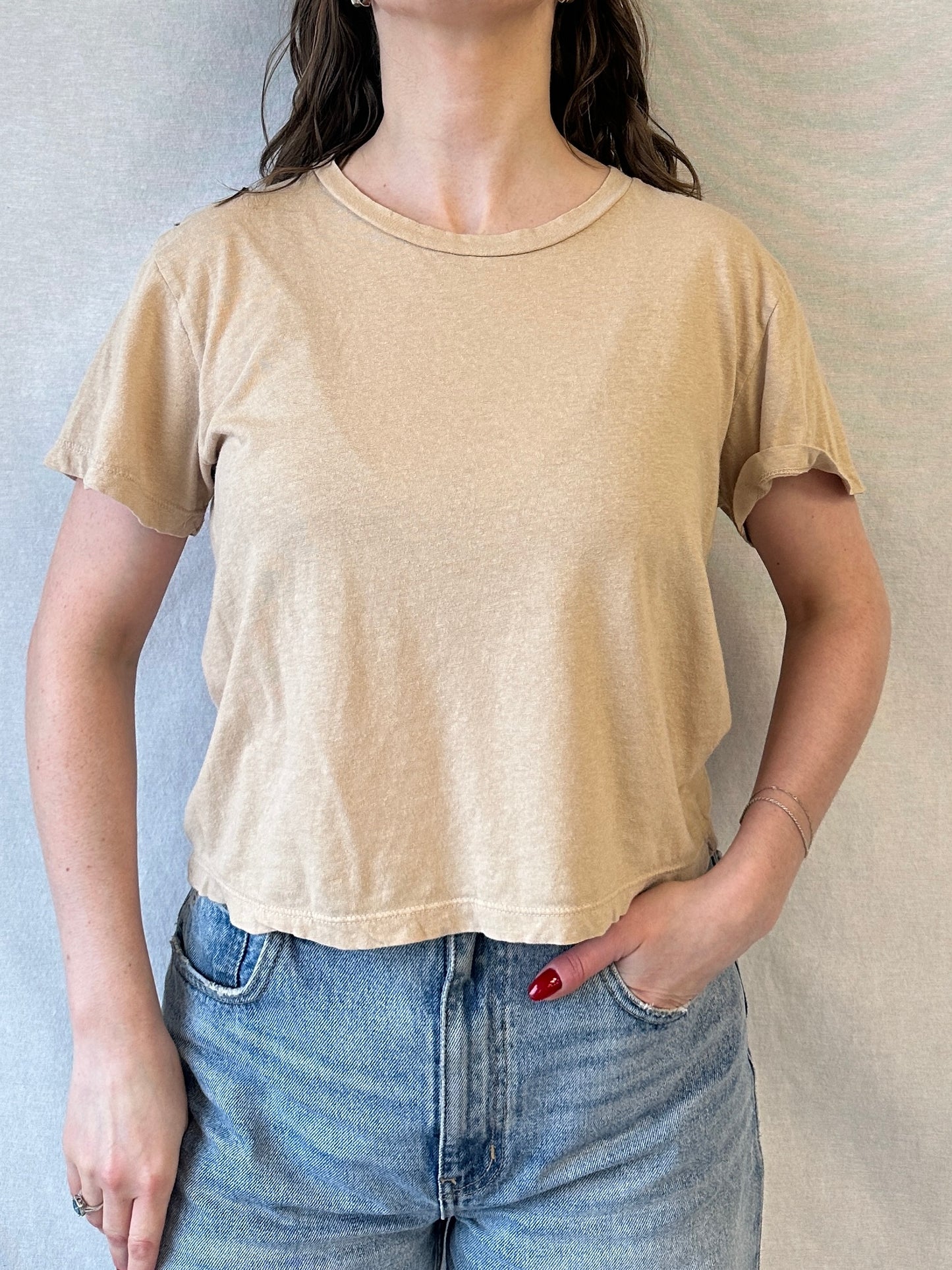 Cropped Ojai Tee | Oat Milk