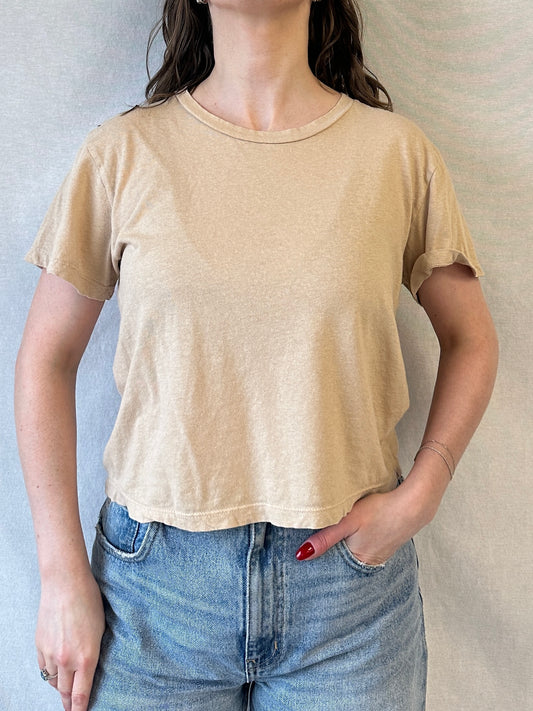 Cropped Ojai Tee | Oat Milk