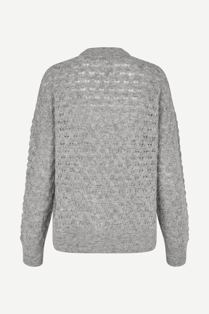 Saanour Pointelle Sweater | Grey