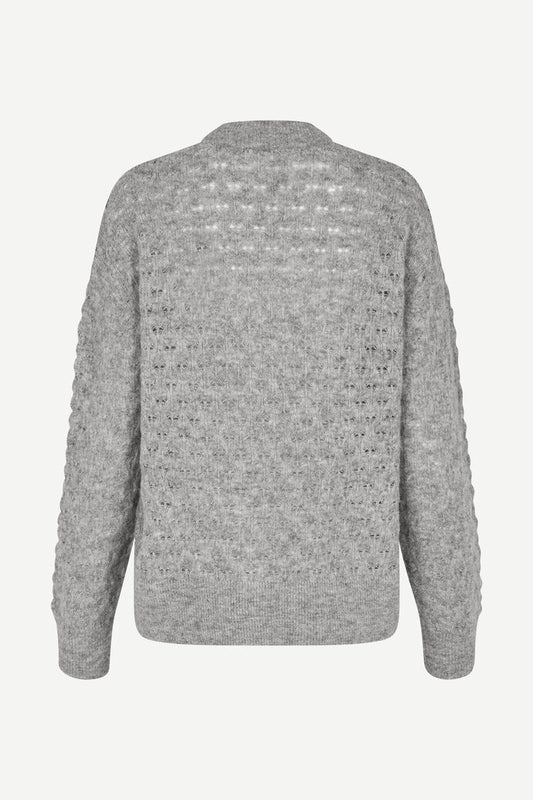 Saanour Pointelle Sweater | Grey