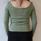 Nadia Boat Neck Top | Eucalyptus