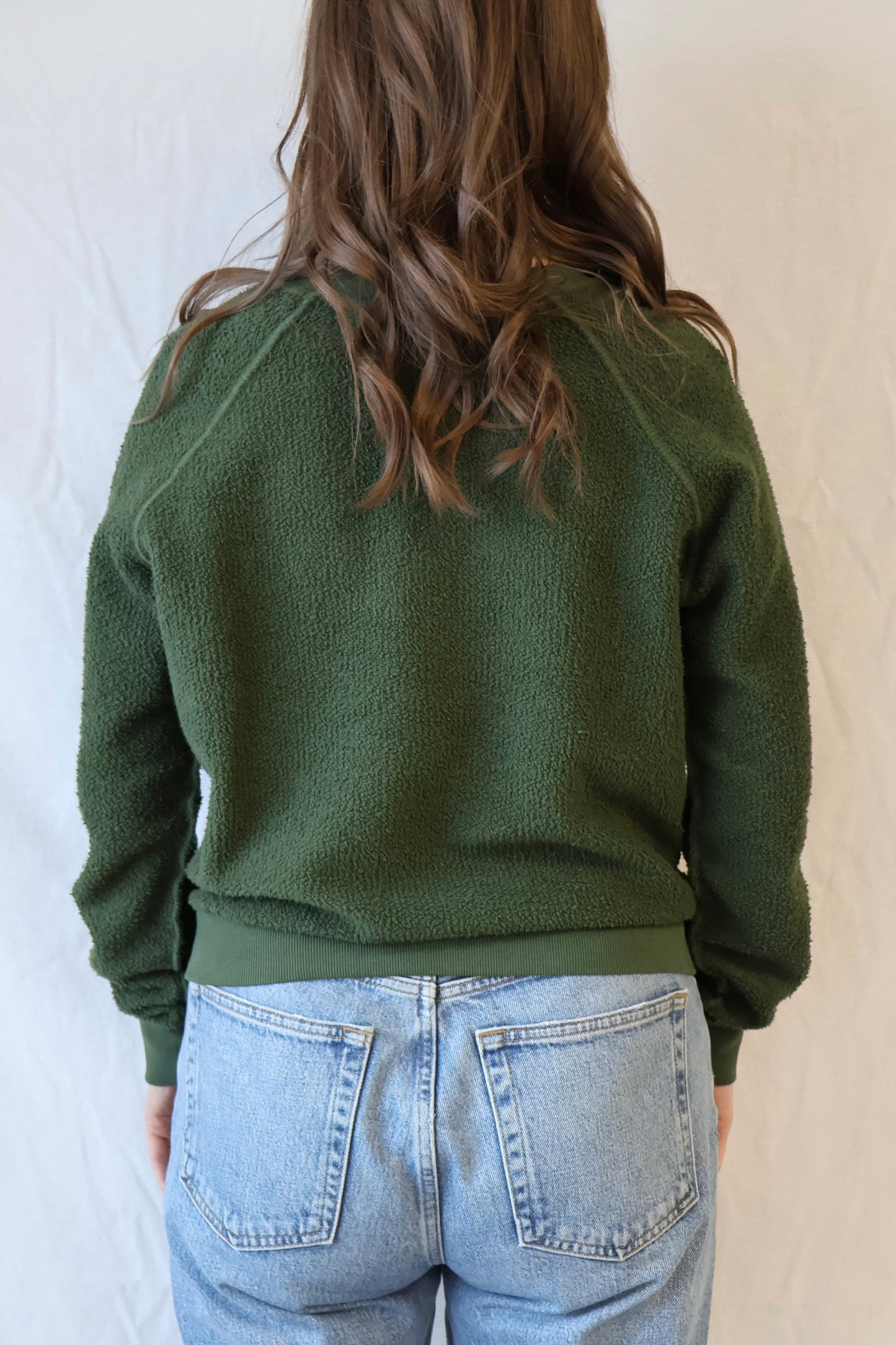 Zuri Inside Out V-Neck Sweatshirt | Fern