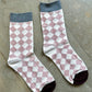 Dark Pink Retro Crew Socks