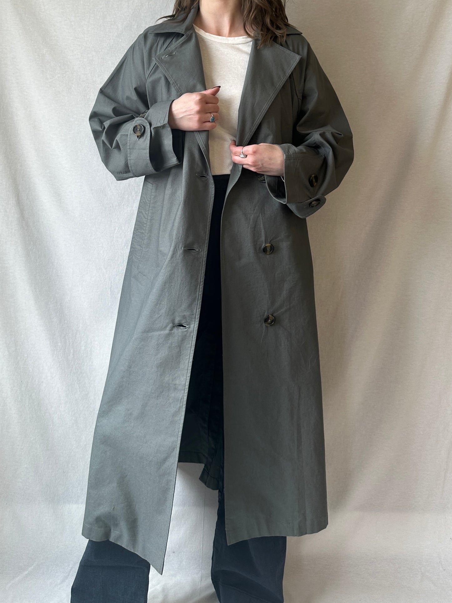 Seamed Trench Coat | Mineral Green