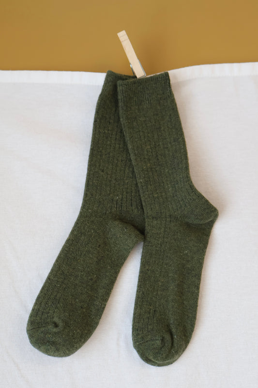 Ribbed Cashmere Blend Socks