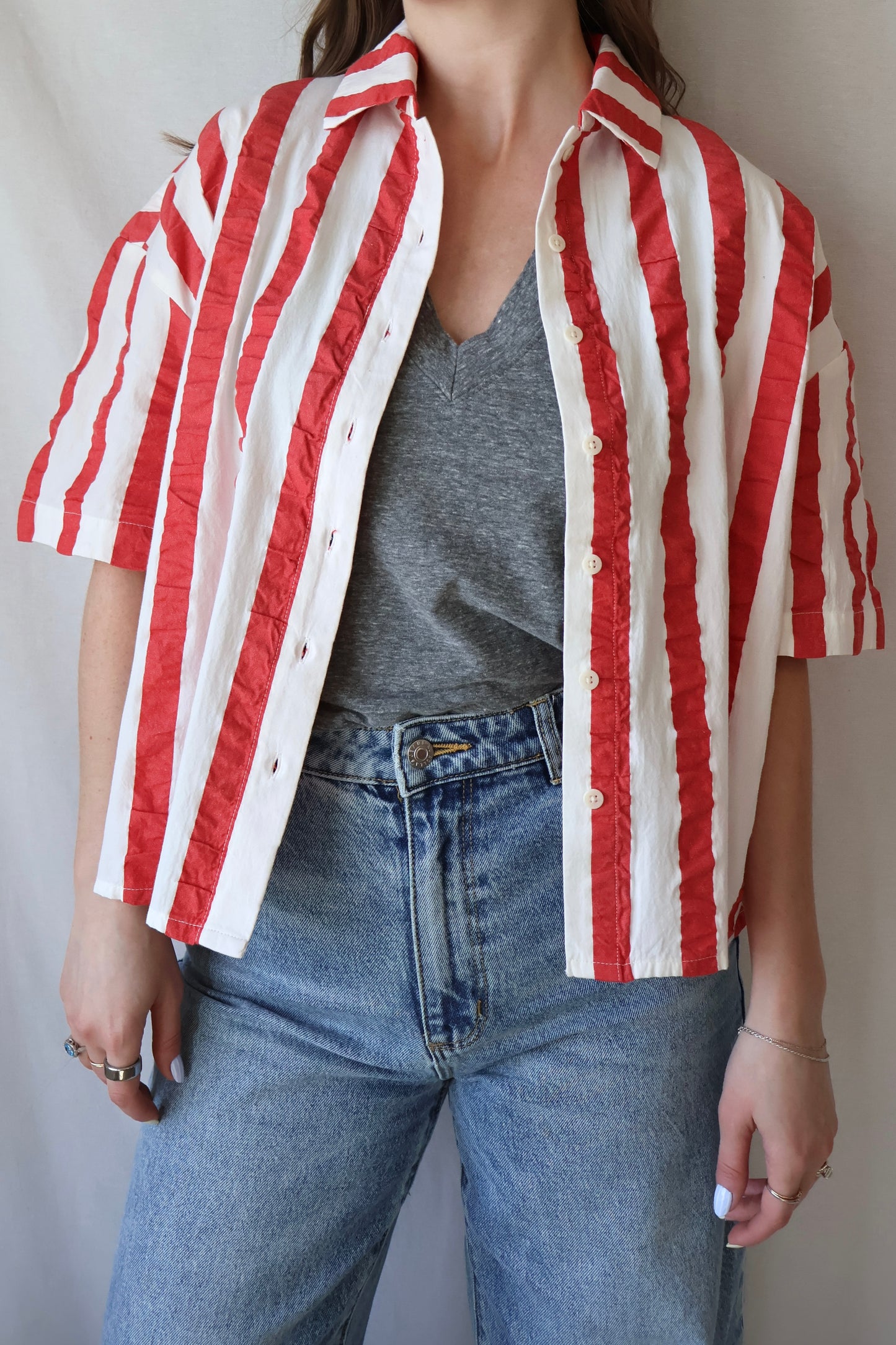 Anna Blouse | Red Stripe
