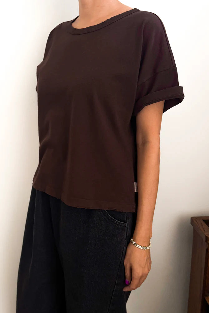 Vintage Fille Tee | Dark Cacao