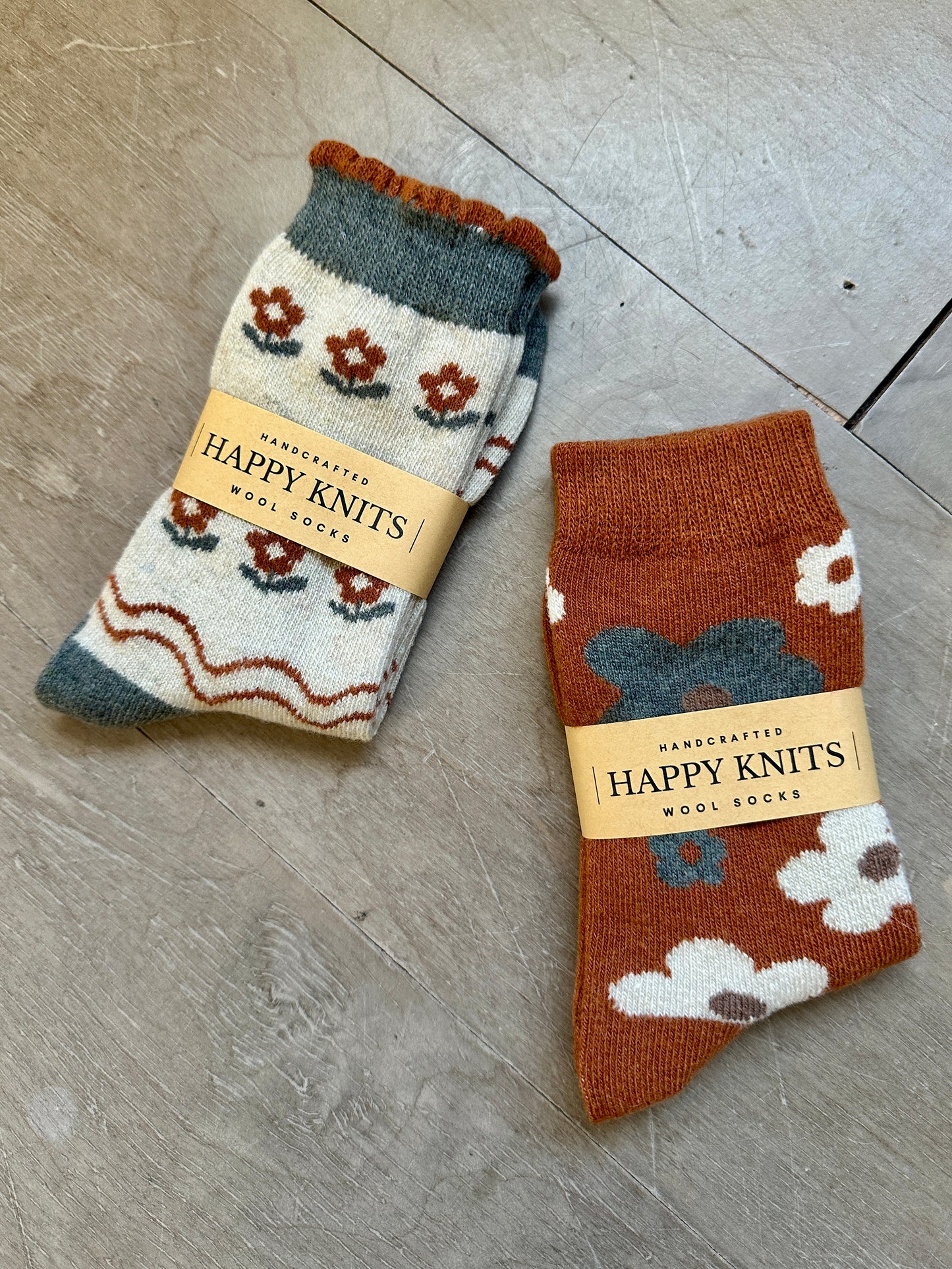 Floral Winter Wool Socks