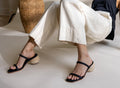 Chachi Double Strap Sandal | Black Leather