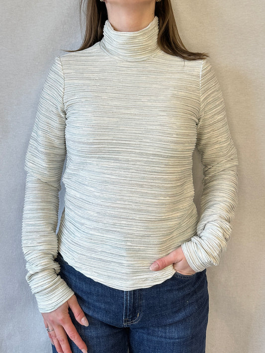 Rila Turtleneck Top | Cream Blue