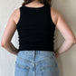 Elle Ribbed Tank | True Black