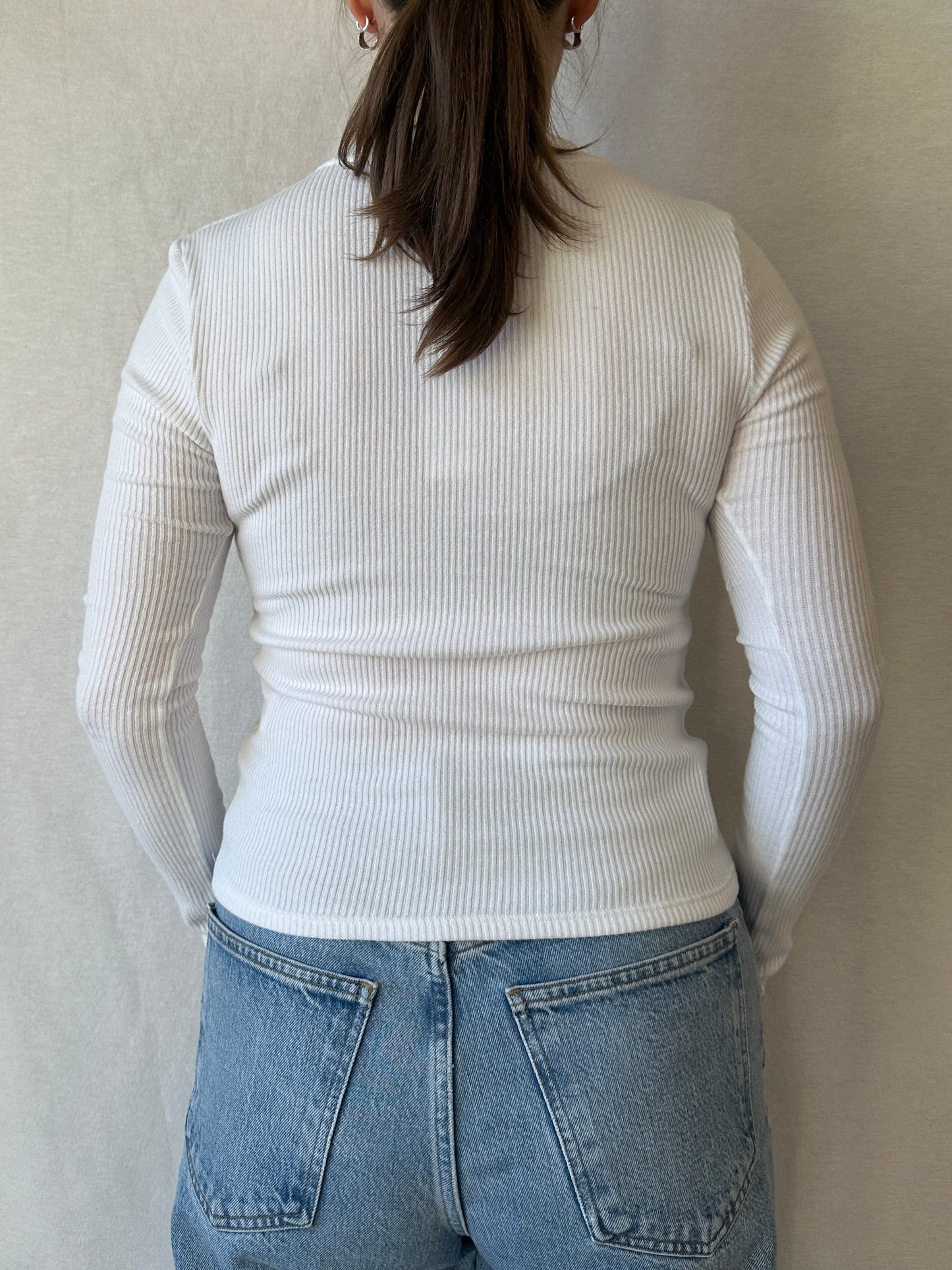 Jolie Sweater Rib Crew Neck | White