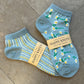 Blue Floral Ankle Socks