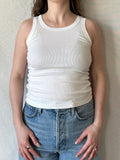 Elle Ribbed Tank | White