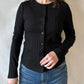 Coco Ribbed Cardigan | Black