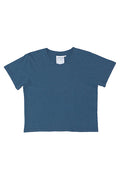 Heathered Cropped Lorel Tee | Deep Indigo