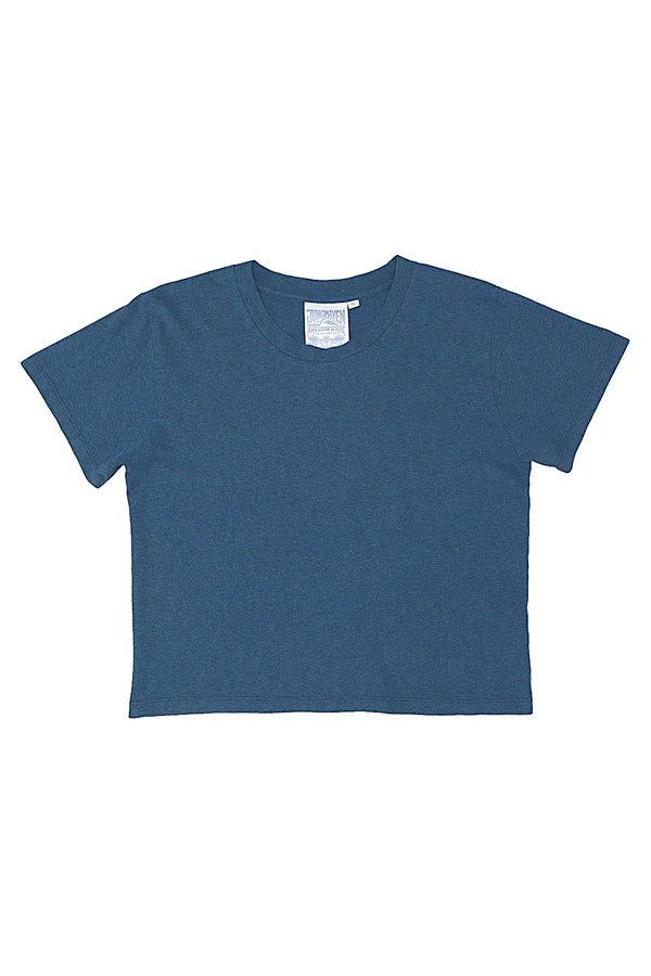 Heathered Cropped Lorel Tee | Deep Indigo