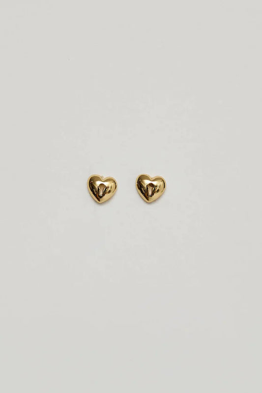 Heart Lock Studs | Gold