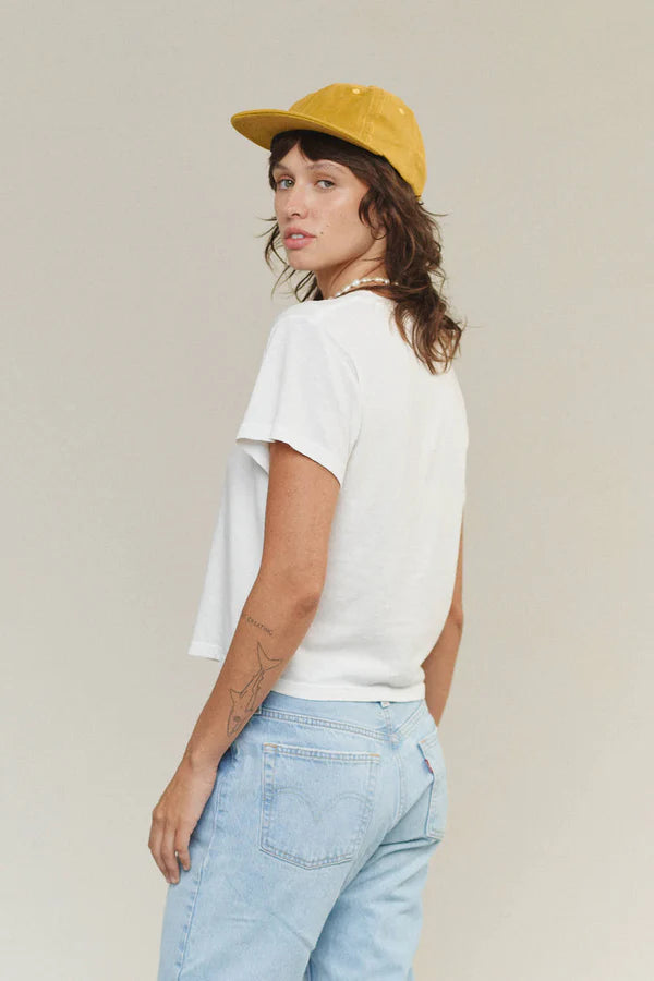 Cropped Ojai Tee | Washed White