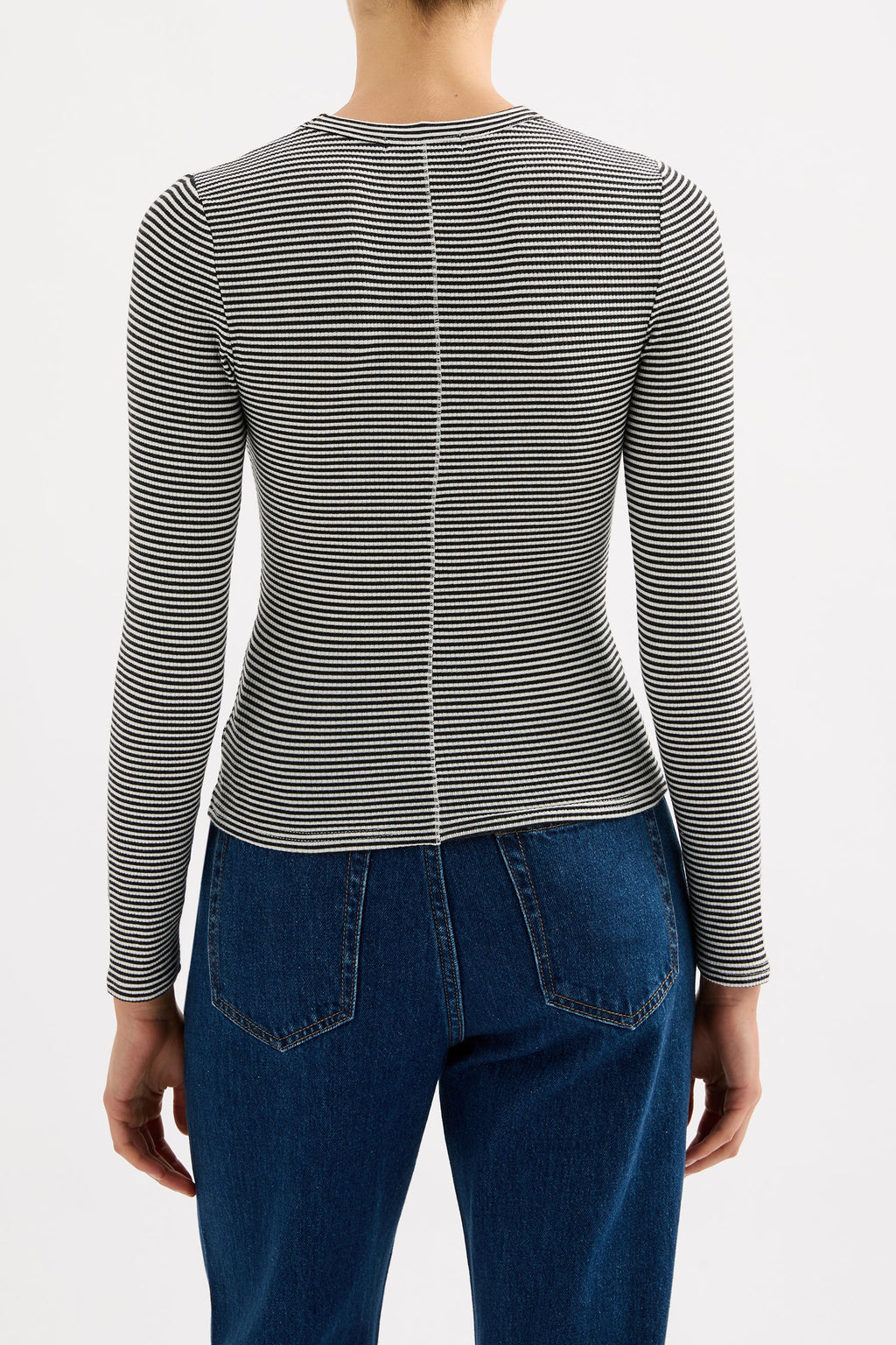 Organic Rib Long Sleeve | Black Stripe