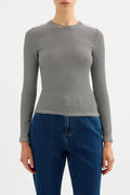 Organic Rib Long Sleeve | Black Stripe