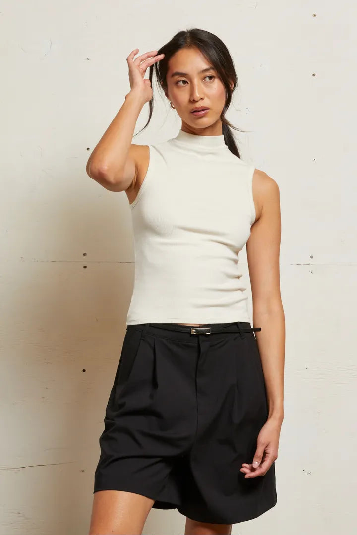 Mel Ribbed Mock Neck Tank | Sugar