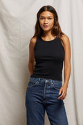 Elle Ribbed Tank | True Black