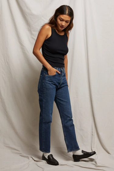 Elle Ribbed Tank | True Black