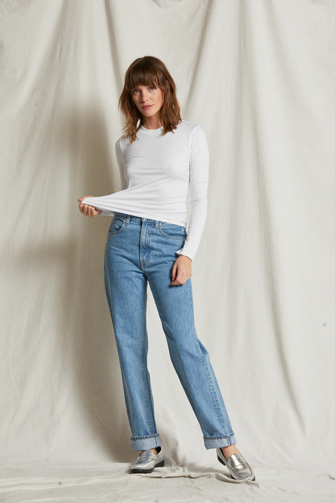 Dionne 90s Long Sleeve | White