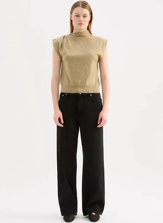 Elvio Merino Blend Top | Khaki