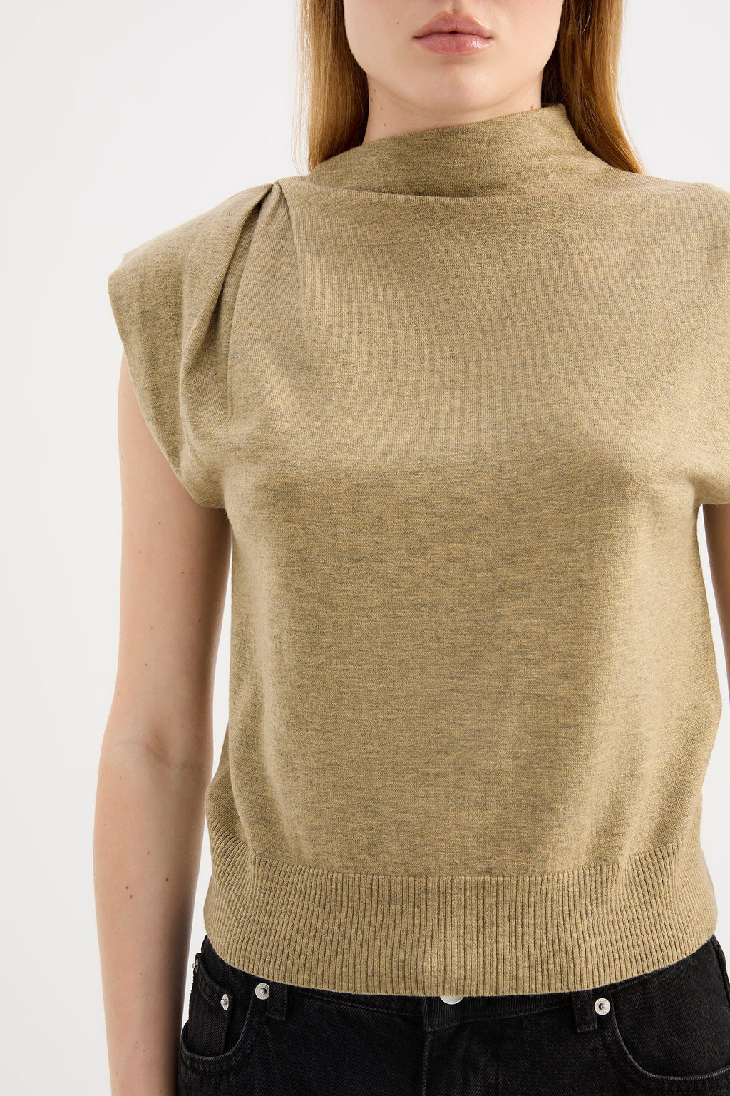 Elvio Merino Blend Top | Khaki