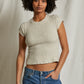 Monica Sweater Rib Baby Tee | Oatmeal