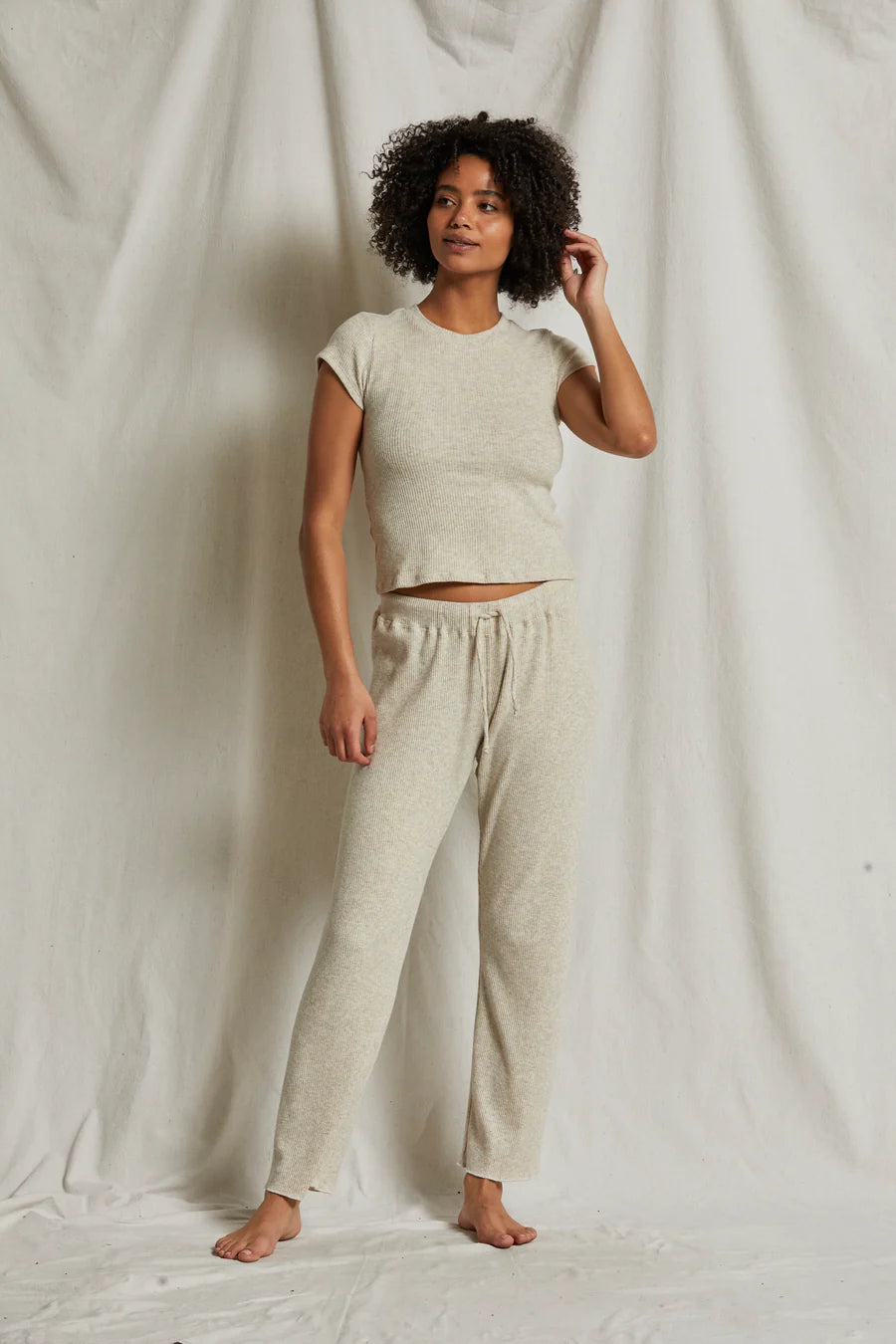 Leann Sweater Rib Pants | Oatmeal