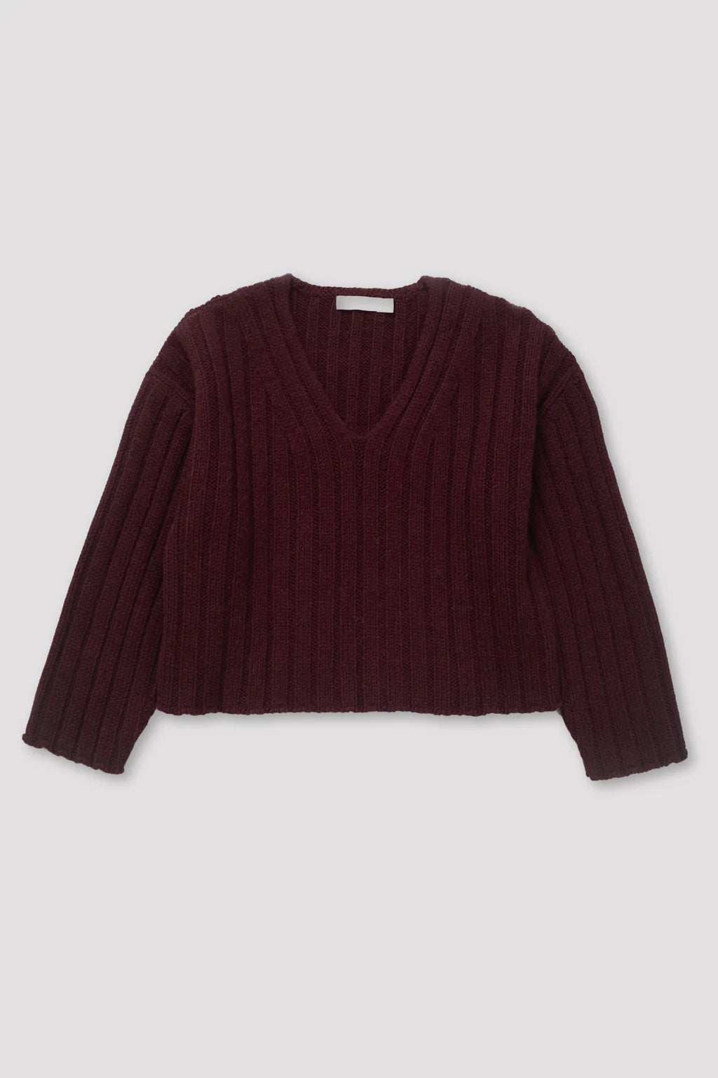 Cropped Rib Sweater | Plum