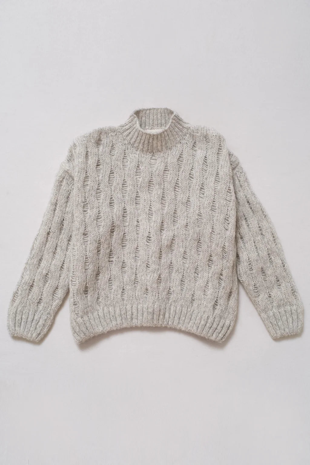 Wave Cable Sweater | Heather Grey