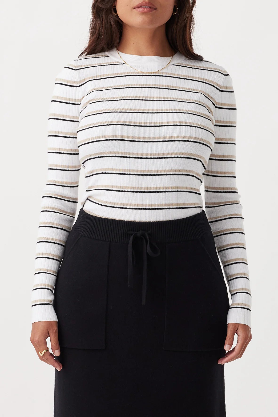 Romi Striped Long Sleeve | Cream