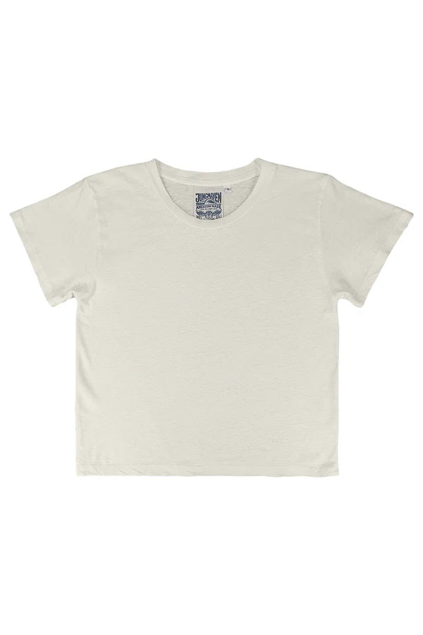 Cropped Lorel Tee | Washed White