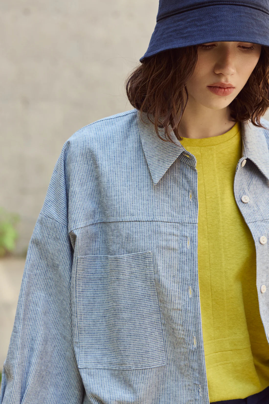 Jacob Oversize Shirt | Blue Beige Stripe