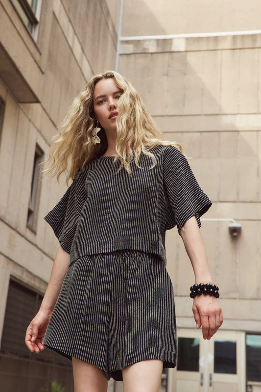 Steven Box Top | Black Stripe