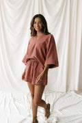 Linen Drawstring Shorts | Rosewood