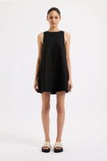 Nemi Linen Mini Dress | Black